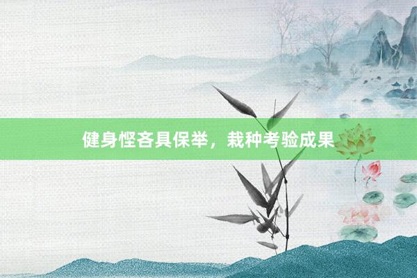 健身悭吝具保举，栽种考验成果
